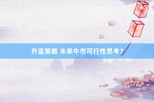升富策略 未来牛市可行性思考？