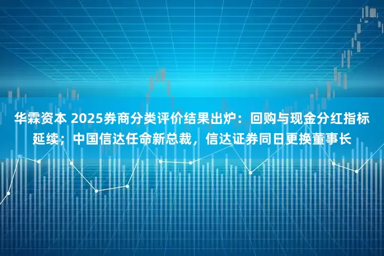 华霖资本 2025券商分类评价结果出炉：回购与现金分红指标延续；中国信达任命新总裁，信达证券同日更换董事长